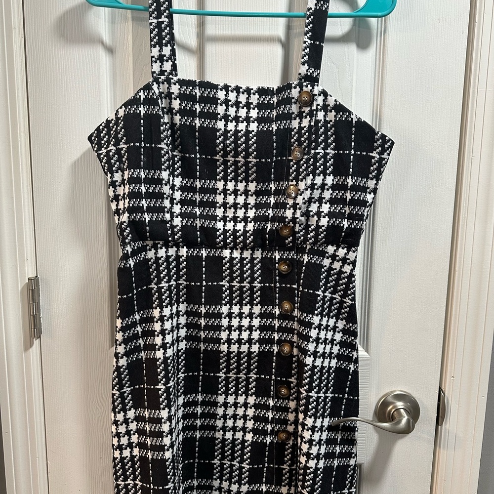 Black and White Buttoned Mini Sundress